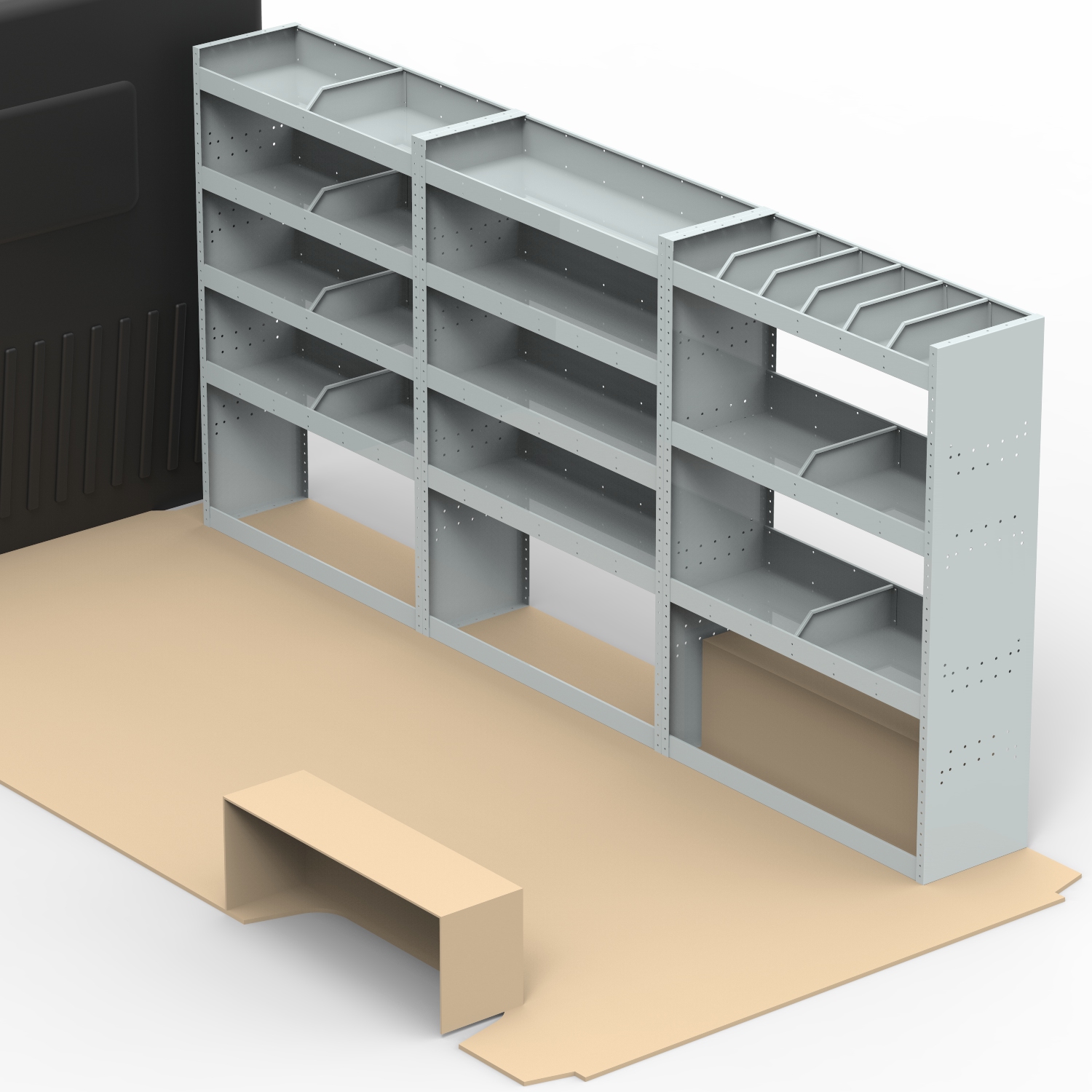 Ford Transit LWB Steel Van Racking 1.5m Tall Shelving Package HSK13.5