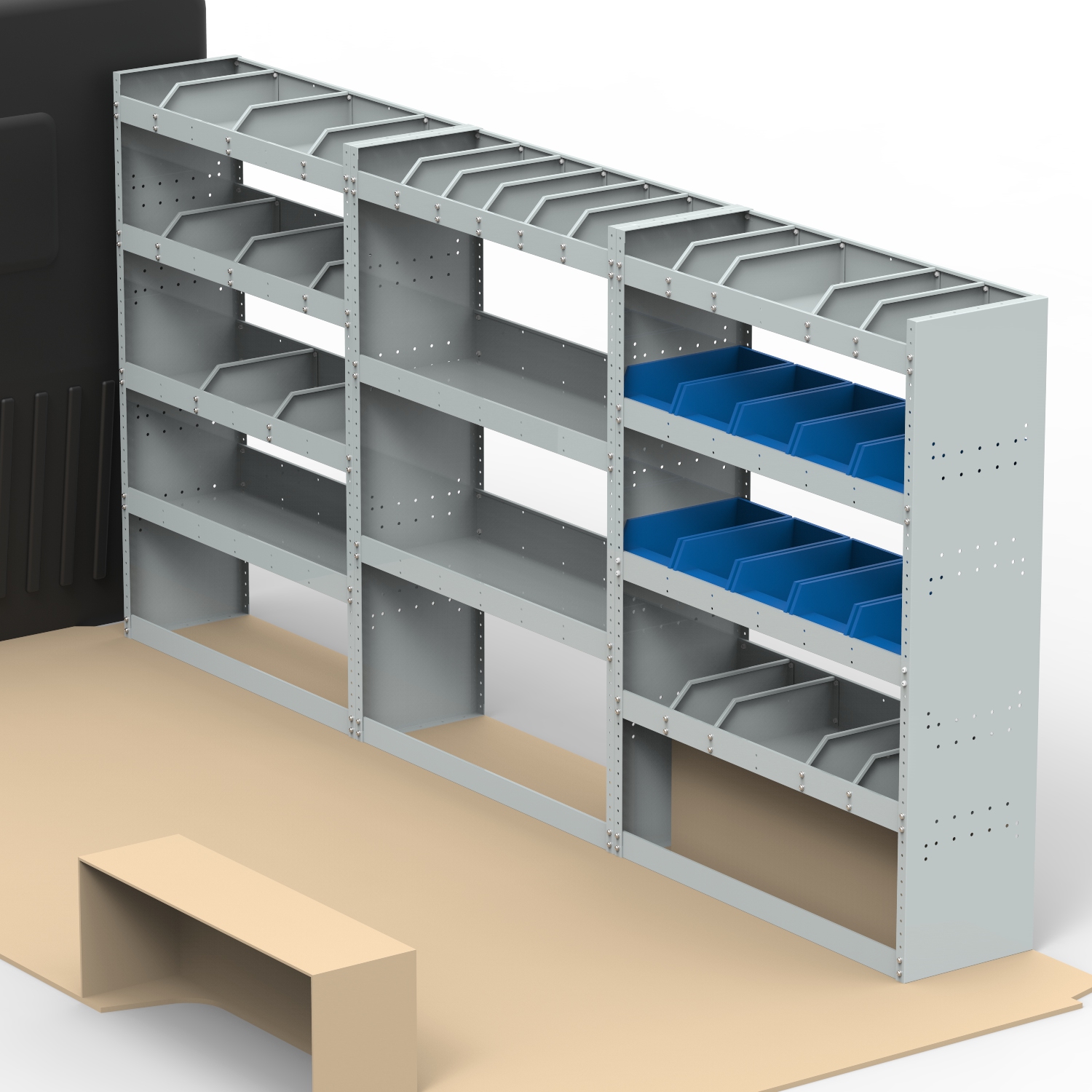 Ford Transit LWB Steel Van Racking 1.5m High Extra Tall Shelving