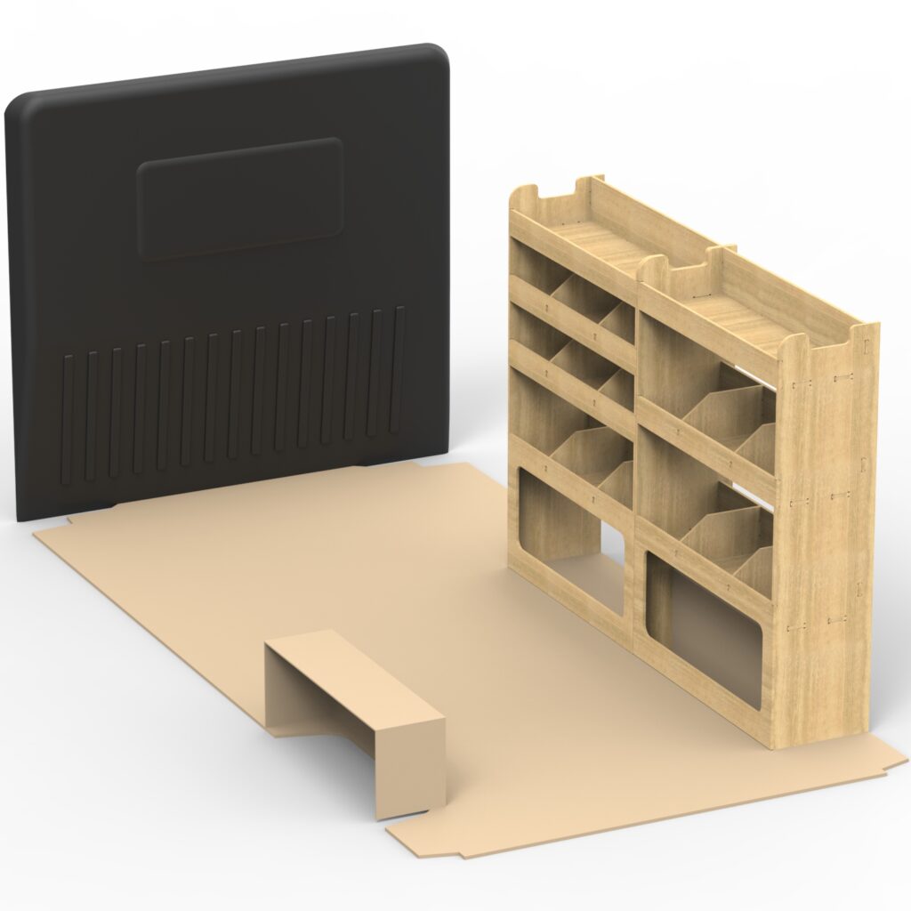 MAN TGE Plywood Van Racking 1.5m Tall Shelving Package - HRK1.4 | Demar ...